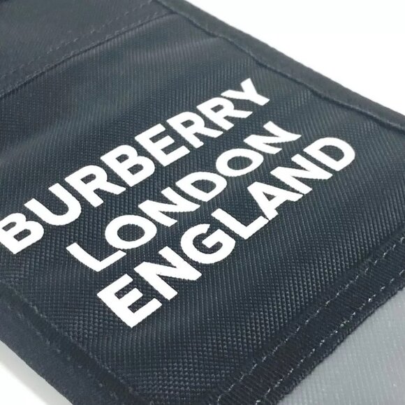 BURBERRY Neck with Strap logo Card Case Pass Case Pouch Nylon Black - Picture 5 of 9